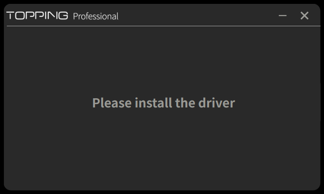 The control center displays a prompt that says either "Please install the driver" or "请安装驱动." The control center displays a prompt that says either "Please install the driver" or "请安装驱动."